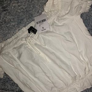 Of the shoulder lace croptop, unused.